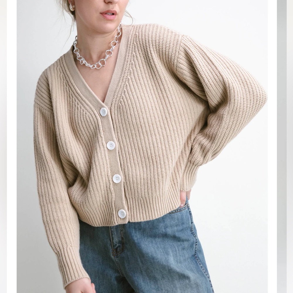 Darling Tan button down cardigan